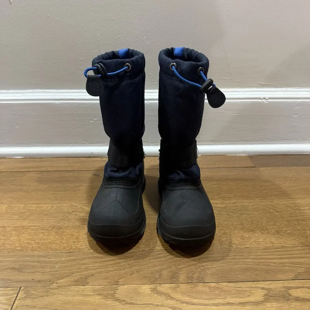 Kamik Kids Waterproof Insulated Ski Winter Snow Boots Navy Blue Black Sz 13
